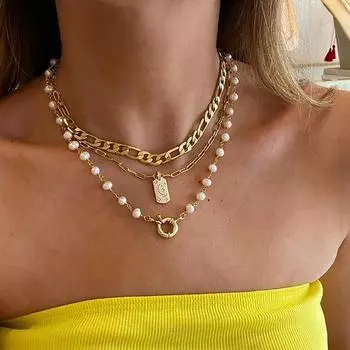 Богемное винтажное многослойное ожерелье золотого цвета, женское ожерелье с подвеской в виде звезды и луны с цирконом, ювелирное изделие, подарок