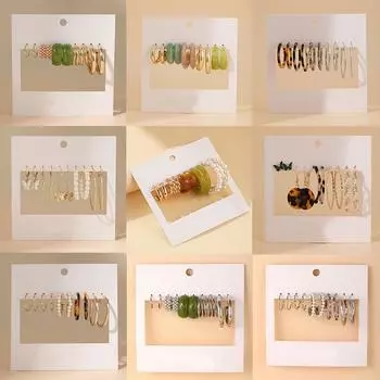 Богемные акриловые серьги-кольца для женщин и девочек, модные золотые металлические серьги-кольца с бабочками, круглые серьги, подарки, ювелирные изделия 3