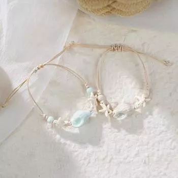 Богемные браслеты с бисером в виде ракушки, регулируемые браслеты для женщин и девочек, милые пляжные браслеты с бисером в этническом стиле, ювелирные аксессуары, подарки A2