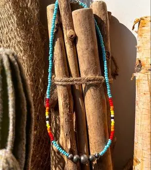 Богемные бусы ручной работы Y2K многоцветные рисовые бусины жемчуг навахо ожерелье из бусин 1 шт.