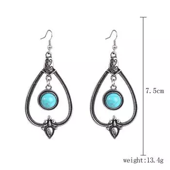 Богемные осенне-зимние украшения бирюзовый кулон ретро длинная цепочка для свитера