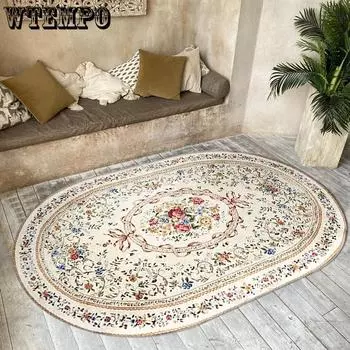 Богемные овальные коврики, украшение для комнаты, домашний декор, напольный коврик, большой ковер в гостиной, нескользящий коврик для гостиной 60*90cm