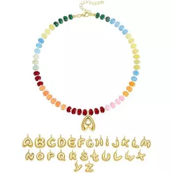 Богемные ожерелья для женщин 26 букв ожерелья A разноцветный