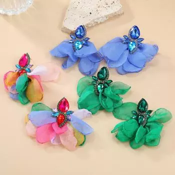 Богемные ретро-серьги с бриллиантами для женщин зелёный