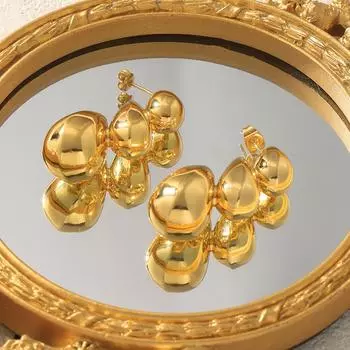 Богемные серьги-капли нового размера из медного материала с покрытием из 18-каратного золота, модные простые персонализированные серьги для женщин