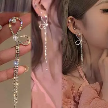 Богемные серьги-подвески с кисточками, модные роскошные блестящие серьги, группа для ночного клуба, тусовщицы, привлекают внимание серег главного героя золотой