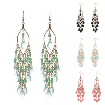 Богемные серьги с кисточками, ювелирные изделия для женщин, мотаться со стразами, подарок на вечеринку белый