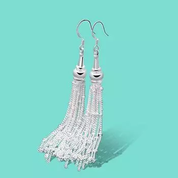 Богемные украшения Fne, серьги из серебра 925 пробы, женские серьги-подвески с кисточками, однотонные серебряные серьги, банкетные аксессуары, подарки
