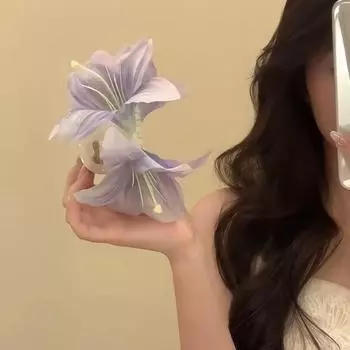 Богемные заколки Калла Заколка для волос Большая заколка-акула Большая заколка-краб для волос Цветок лилии Заколка-краб для волос На каждый день style 1
