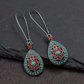 Богемные женские бусы полые каплевидные висячие серьги-крючки Красота модный декор