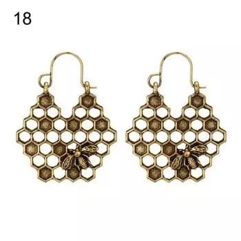 Богемные женские полые цветочные сотовые филигранные серьги-кольца в стиле ретро, ювелирные изделия, подарок