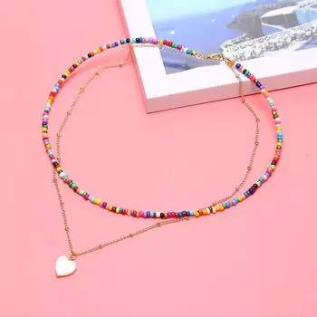 Богемные женские разноцветные бусины ручной работы ожерелья с любовью ювелирные изделия подарок