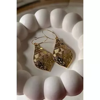 Богемные золотые серьги