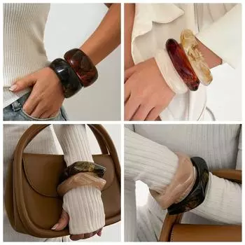 Богемный акриловый браслет в стиле меньшинства ретро-кольцо на руку уникальные широкие массивные браслеты для девочек Style 4