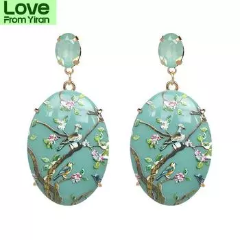 Богемный этнический большой хрустальный цветок серьги-подвески свадебные украшения серьги для женщин вечеринка Brincos