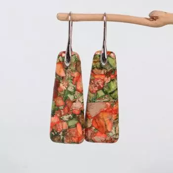 Богемный этнический винтажный натуральный камень шушань бисерные серьги драгоценный камень голубой нефрит лечебные висячие серьги для женщин