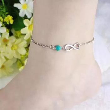 Богемный браслет из бисера с подвеской в виде бесконечности, браслет на щиколотке, пляжные сандалии, ювелирные изделия для босиком