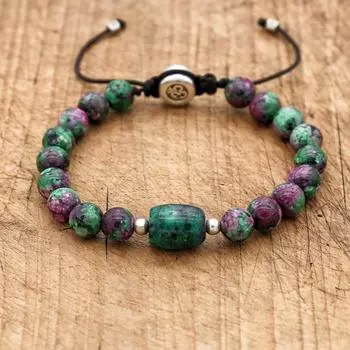 Богемный браслет из натурального камня, подвесные браслеты из бисера, плетеные браслеты в стиле буддизма, йоги, украшения для женщин, подарки зелёный