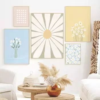 Богемный цветочный рынок, минималистская настенная живопись маслом, скандинавский постер 21cm30cm NoFrame