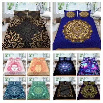 Богемный дизайн, пододеяльник, комплект постельного белья в стиле бохо, чехол, постельное белье с наволочкой, мужской королевский размер, королевский размер, покрывало на кровать UK Single 135x200cm