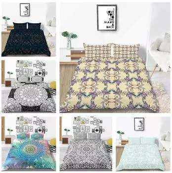 Богемный домашний комплект постельного белья для спальни с рисунком дурмана, пододеяльник с наволочкой на молнии, AU/EU/US, одинарный/двойной полноразмерный домашний комплект постельного белья Baby 100x135cm