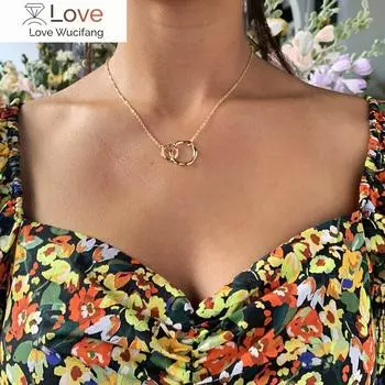 Богемный двойной круг золотого цвета ключицы цепочка колье колье для женщин Boho Collares De Moda золотой