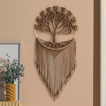 Богемный гобелен настенный декор дерево макраме подвесная опора ручной работы вечеринка домашний фон кисточка
