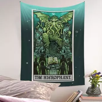 Богемный гобелен, психоделический гобелен, фирменный гобелен Таро, сетка, красная подвесная ткань 73*95CM