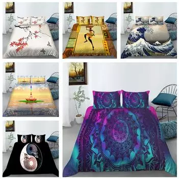 Богемный комплект постельного белья для спальни в экзотическом стиле, пуховое одеяло и наволочка, 2/3 шт. AU240 * 270, очень большой домашний комплект постельного белья Baby 100x135cm