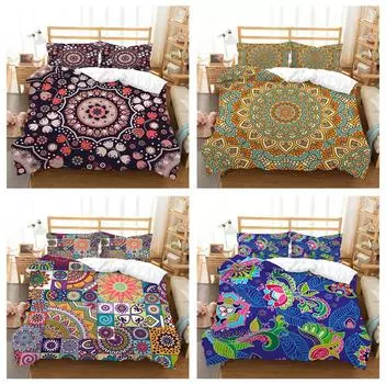 Богемный комплект постельного белья, пододеяльник и наволочка, односпальная двуспальная кровать, полноразмерное домашнее постельное белье для спальни, удобное пододеяльник DE 100x135cm