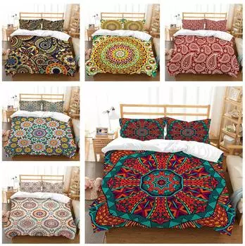 Богемный комплект постельного белья с принтом дурмана, пододеяльник, наволочка, домашний комплект постельного белья, AU/EU/US, полноразмерная односпальная/двуспальная кровать, домашний интерьер Baby 100x135cm