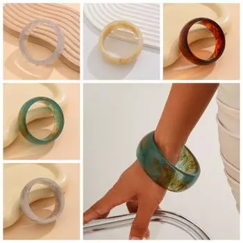 Богемный нерегулярный широкий браслет, размазывающее ретро-кольцо для руки, простой акриловый браслет, подарок бежевый