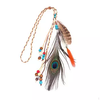 Богемный ободок с перьями павлин головной убор для женщин аксессуар для волос