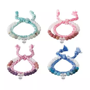 Богемный очаровательный браслет ручной работы из натуральной асбестовой веревки для женщин, романтический браслет с сердечком и биркой