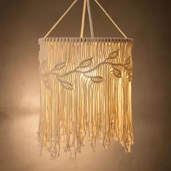 Богемный плетеный подвесной абажур для лампы в фермерском стиле, декор ручной работы для спальни, гостиной и 65cmx25cm