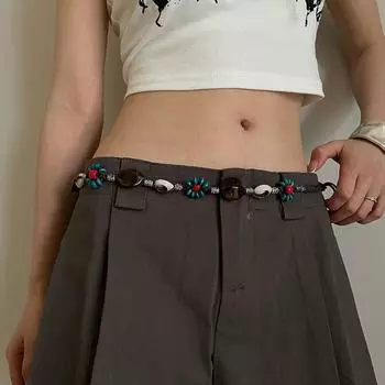 Богемный стиль плетеный пояс с кисточками бисер этнический стиль пояс личность женщины талия цепочка женщины кофейный