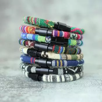 Богемный стиль плетеный тканевый веревочный браслет женский винтажный этнический дружба пара повязка на руку магнитная застежка ювелирные изделия красный