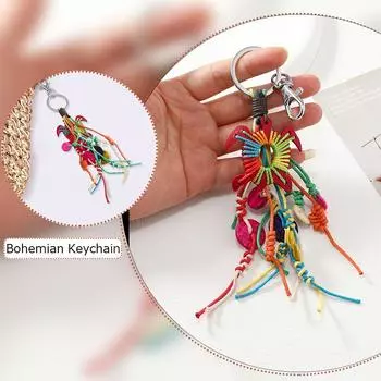 Богемный стиль ручной работы шикарный красочный креативный держатель декоративные брелки кольца этнический стиль подарочные аксессуары