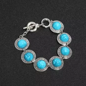 Богемный винтажный этнический браслет с зеленым камнем, однотонный тибетский браслет ручной работы, женские аксессуары, браслет 18-20cm чёрный