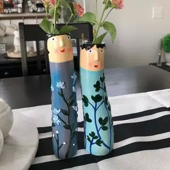 Богемская семейная ваза с изображением лица, сделанная вручную из смолы, сухоцветы, домашний декор, ваза, поделки, ванная комната, книжная полка, украшение для гостиной