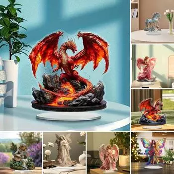 Богемский ангел акриловое украшение 2D плоский держащий шар ангел настольная табличка рождественский домашний офис гостиная спальня книжная полка настольный орнамент I