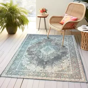 Богемский цветочный коврик для зоны, винтажный коврик для входа, турецкий ковер, нескользящий моющийся ковер для ванной комнаты, коврик для входа, гостиной, спальни 40X60cm-16x24in