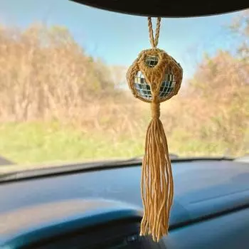 Богемский хлопковый канат автомобильные аксессуары диско плетеный кулон плетеный кулон диско шар белый