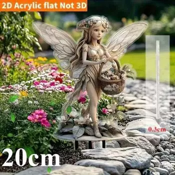 Богемский хрустальный эльф, 2D плоский акрил, уличное украшение, подходит для садов, газонов, подарков, Рождества, Хэллоуина 20cm