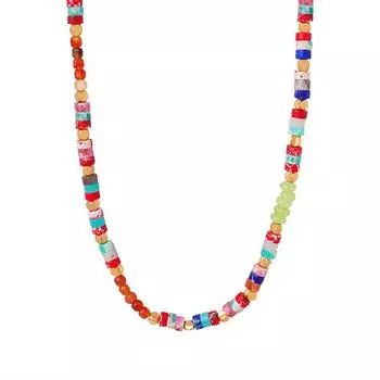 Богемский натуральный камень бусины счеты агат круглые бусины бисерное ожерелье ручной работы королева вдовствующая персонализированные универсальные украшения для женщин