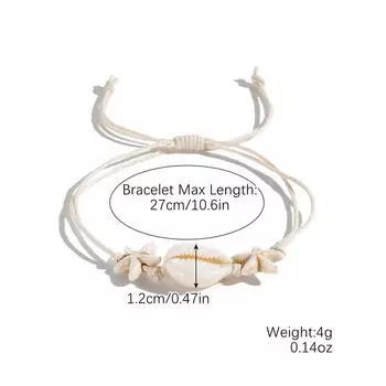 Богемский плетеный браслет с узлами, серия «Океан», тканый браслет из натуральных ракушек и морских звезд