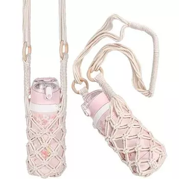 Богемский вязаный держатель для бутылки с водой, выдолбленный держатель для кофейной чашки, походный белый