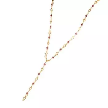 Богемское цветное стекло длинное Y-образное ожерелье металлические украшения серебряная золотая цепочка для тела праздничная сумма W3V1 Silvery-1pcs