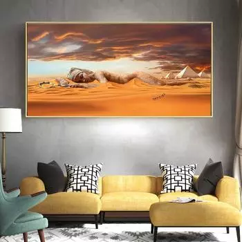Боги Египта, дикая природа, пирамиды, красный песок, холст, картина, пейзажные постеры и принты, женские фотографии для гостиной 20cm40cm NoFrame