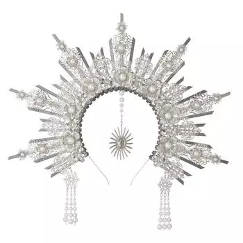 Богини Вдохновляют Корона Ангельский Ободок Модный Аксессуар для Тематических Вечеринок и Косплей-Мероприятий Повседневная Носка серебряный